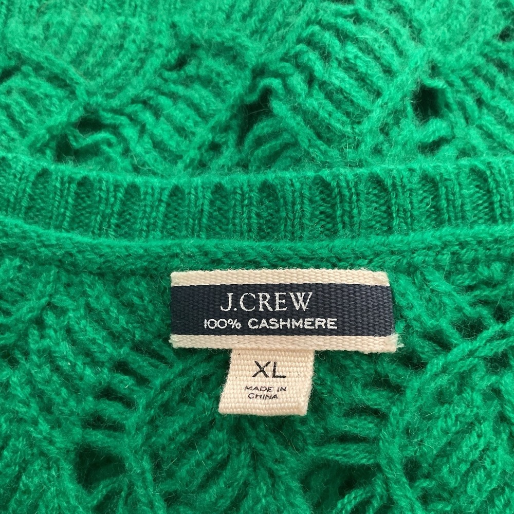 J.Crew Women's XL 100% Cashmere Sweater Vest Green Sleeveless Knit Pullover Soft